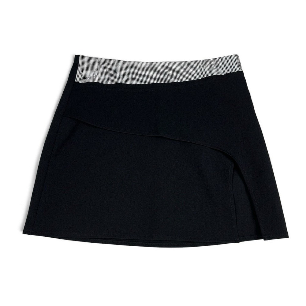 Superdown Ryan Studded Mini Skirt Black‎ XS Asymmetrical Wrap Revolve Egirl Alt